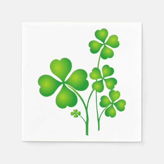 St. Patrick Day Klöver / Shamrocks + dina idéer Pappersservett (Framsidan)