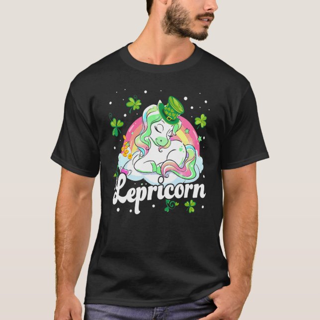 St Patrick Day Lepricorn Unicorn Leprechaun Kid To T Shirt (Framsida)