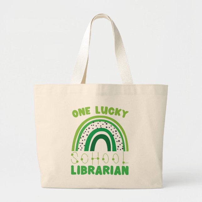 St. Patrick Day Lucky Bibliotekarie Jumbo Tygkasse (Framsidan)