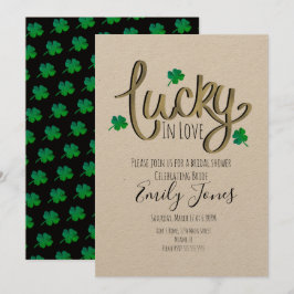 St Patrick Day Lucky In Love Guld Bröllopsdusch   Inbjudningar