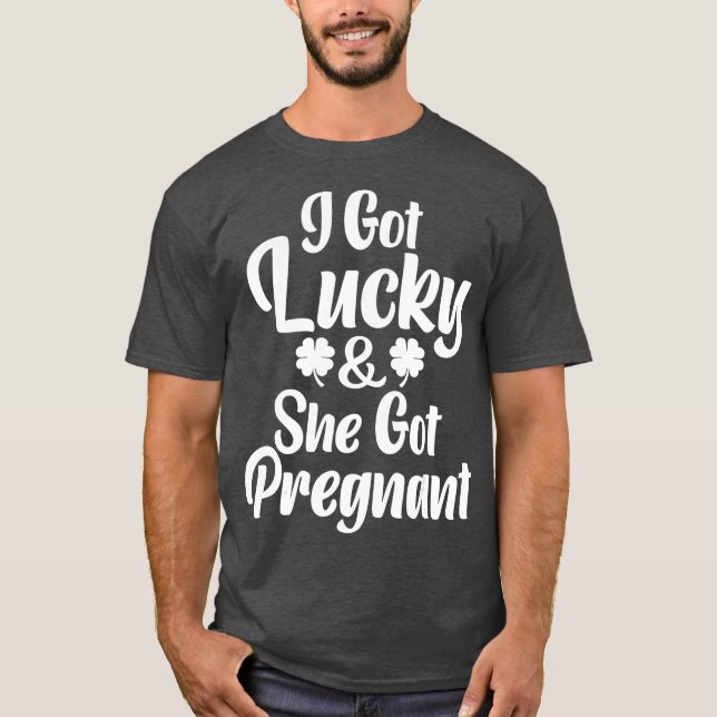 St Patrick Day Lucky lite Gravid Grönt T Shirt (Framsida)