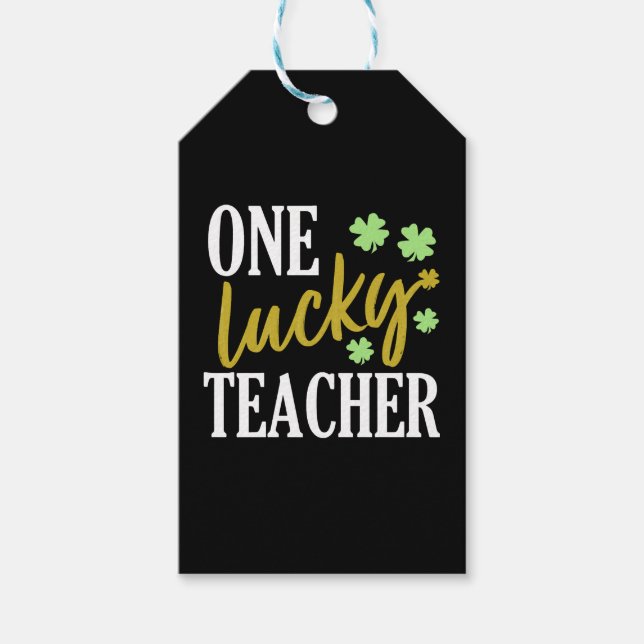 St Patrick Day Lucky Teacher Presentetikett (Framsidan)
