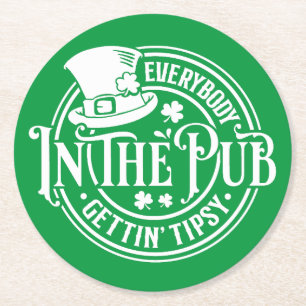 St. Patrick Day - Lund Tipsy Tavern Underlägg Papper Rund