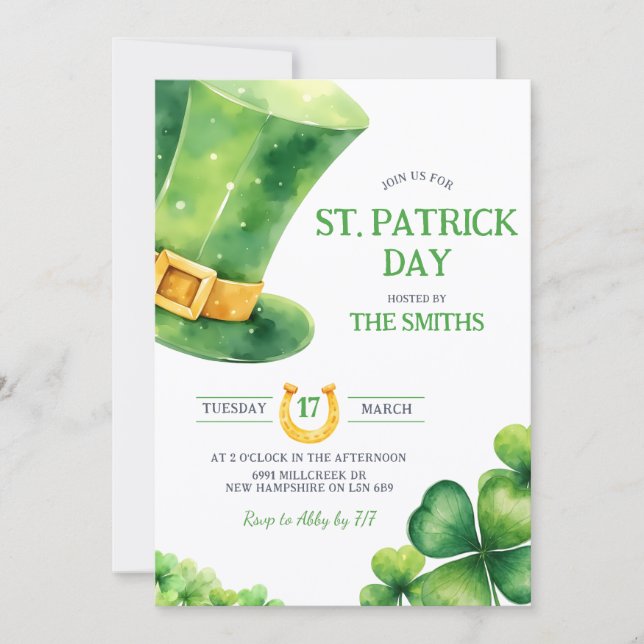 St. Patrick Day Party Invitation Inbjudningar (Framsida)
