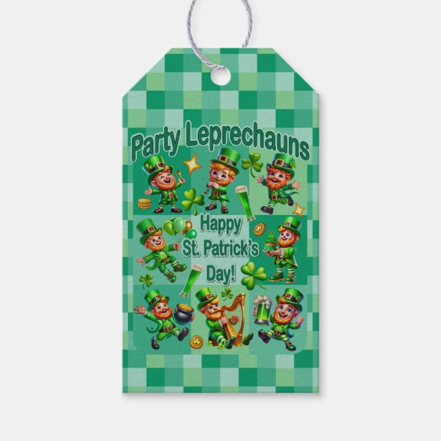 St. Patrick-Day-Roligten Adsible "Party Leprechaun Presentetikett (Framsidan)