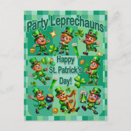 St. Patrick-Day-Roligten Adsible "Party Leprechaun Vykort