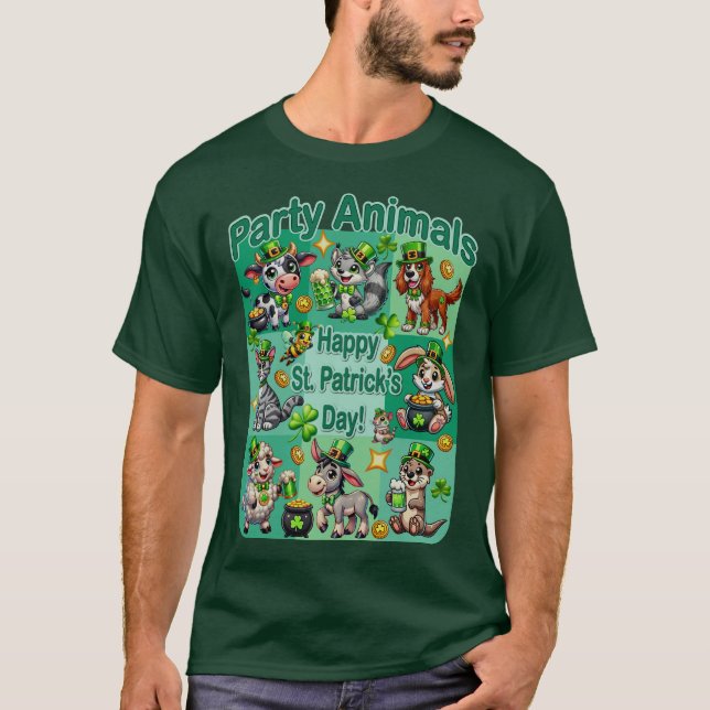 St. Patrick Day-Roligten och "Party Animals" T Shirt (Framsida)