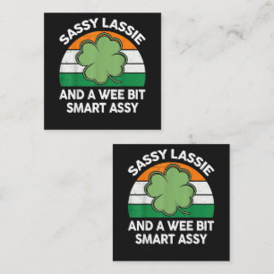 St Patrick Day Sassy Lassie Rolig Shamrock Irländs Tilläggskort
