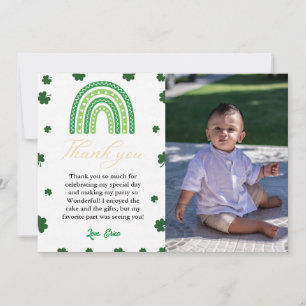 St Patrick Day Shamrock Birthday Tack för kortet Kort
