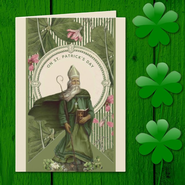 St. Patrick Day Shamrock Bishop Religiösa Kort (Skapare uppladdad)