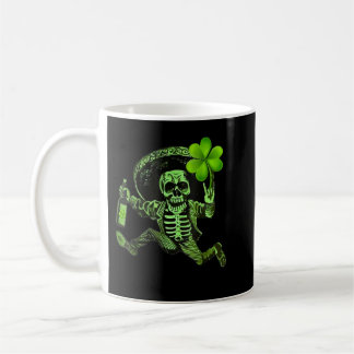 St Patrick Day Skeleton Drinking Wine Clover Shamr Kaffemugg