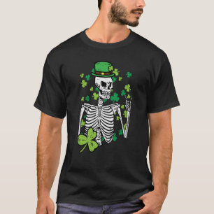 St Patrick Day Skeleton Sten Saint Paddys Rocker M T Shirt