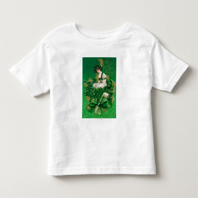 St. Patrick Day Souvenir Woman på Klöver Scene T Shirt (Framsida)