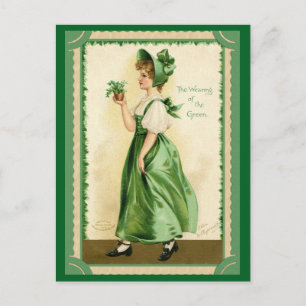 St. Patrick-Day Wearing of the Grönt Vintage Vykort