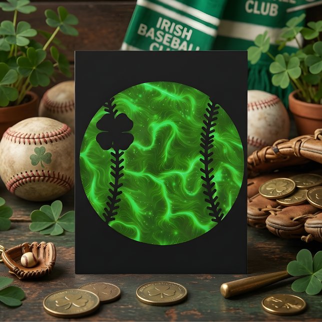 St Patrick Days Basebolltränare Lucky Julkort (Skapare uppladdad)