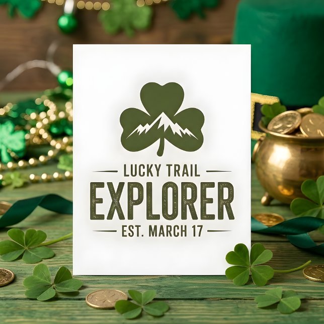 St Patrick Days Hiking Lucky Explorer Julkort (Skapare uppladdad)