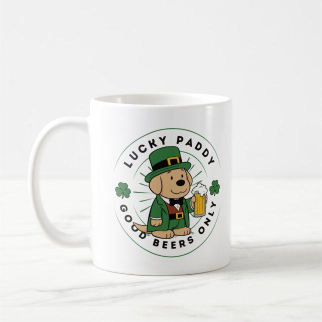 St. Patrick Days Labrador Leprechaun Lucky Paddy Kaffemugg (Vänster)