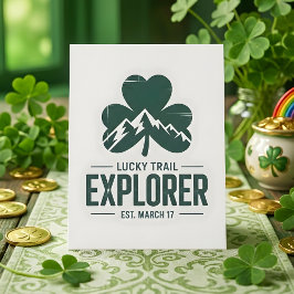 St Patrick Days Mountain Trail Lucky Julkort