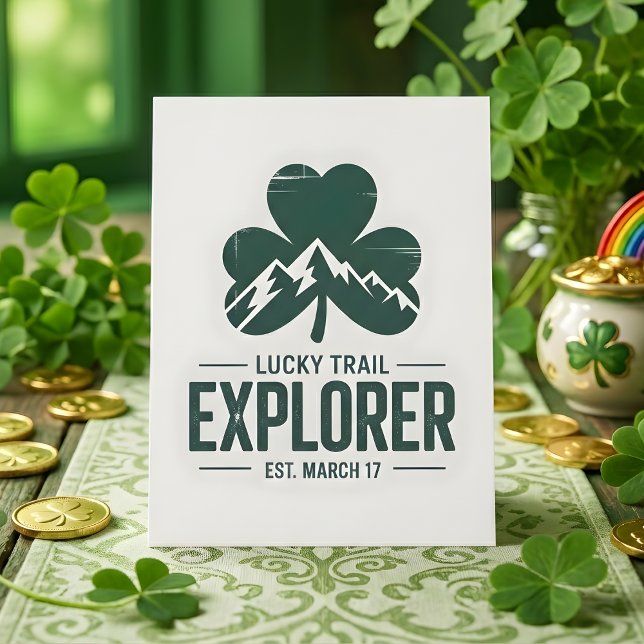 St Patrick Days Mountain Trail Lucky Julkort (Skapare uppladdad)