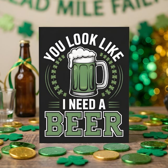 St Patrick Days Pub Öl Humor Julkort (Skapare uppladdad)