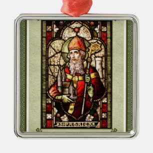 St Patrick Digital konst kvadrerar silverprydnaden Julgransprydnad Metall