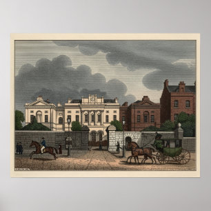 St. Patrick Dun's sjukhus i Dublin, Irland 1835 Poster
