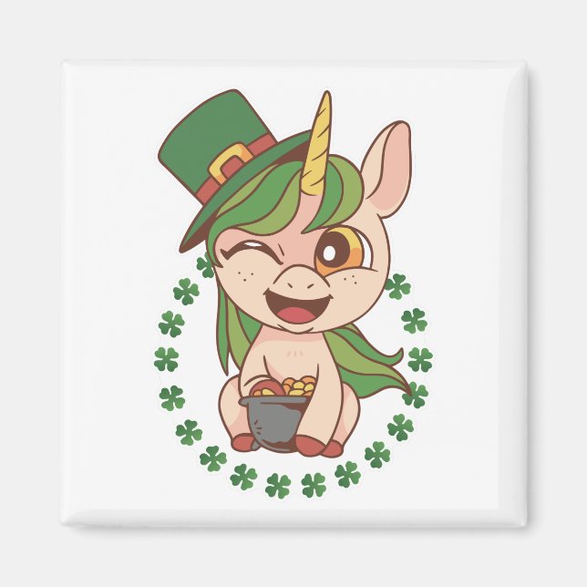 St Patrick Enhörning Magnet (Framsidan)