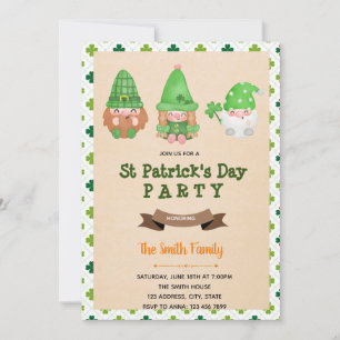 St patrick gnome-inbjudan spara datumet