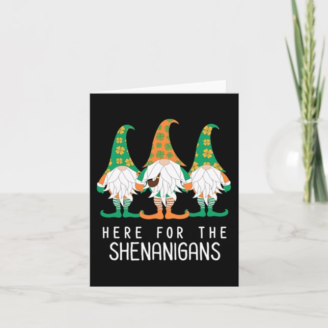 St Patrick Gnome Irish Day Shenanigan Leprechaun S Kort (Framsida)