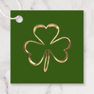 St. Patrick Grön och Guld Irländsk Klöver Shamrock Gåvor Etiketter