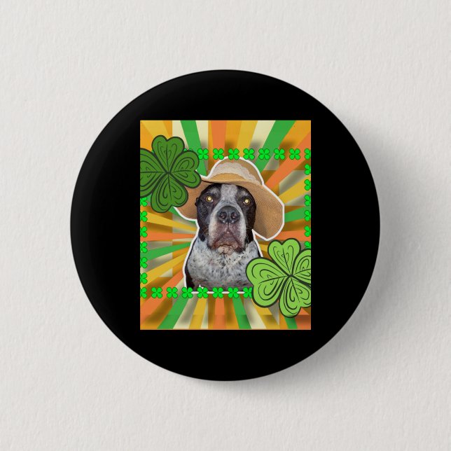 St. Patrick Hund Sticker Knapp (Framsida)