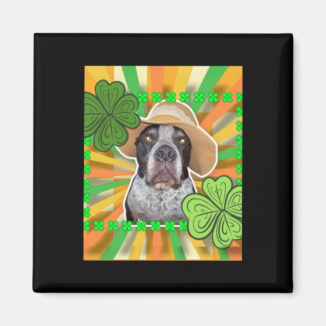 St. Patrick Hund Sticker Magnet (Framsidan)