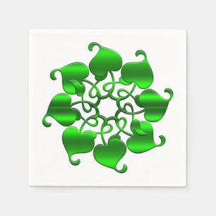 St Patrick inslag. Grön mandala. Pappersservett