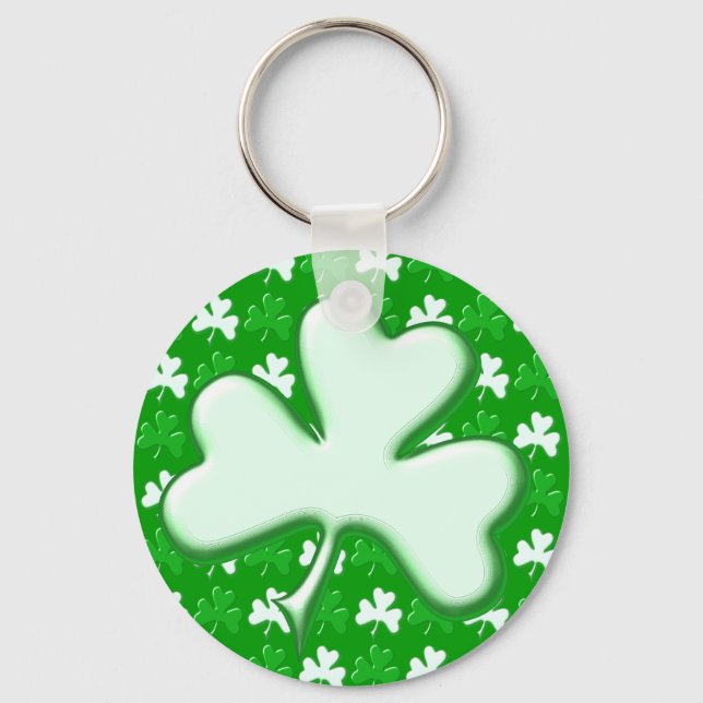 St Patrick Ireland Shamrock Mönster Design Nyckelring (Framsida)