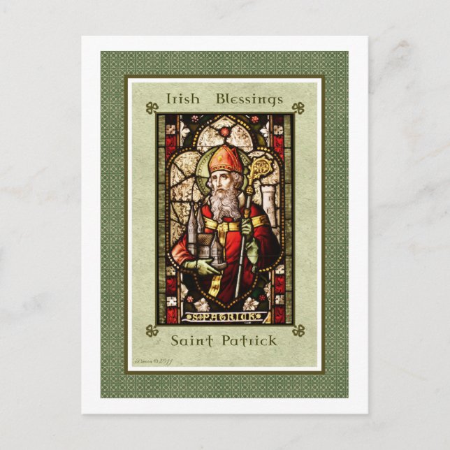 St. Patrick Irish Blessings Digital Art Postcard Vykort (Framsida)