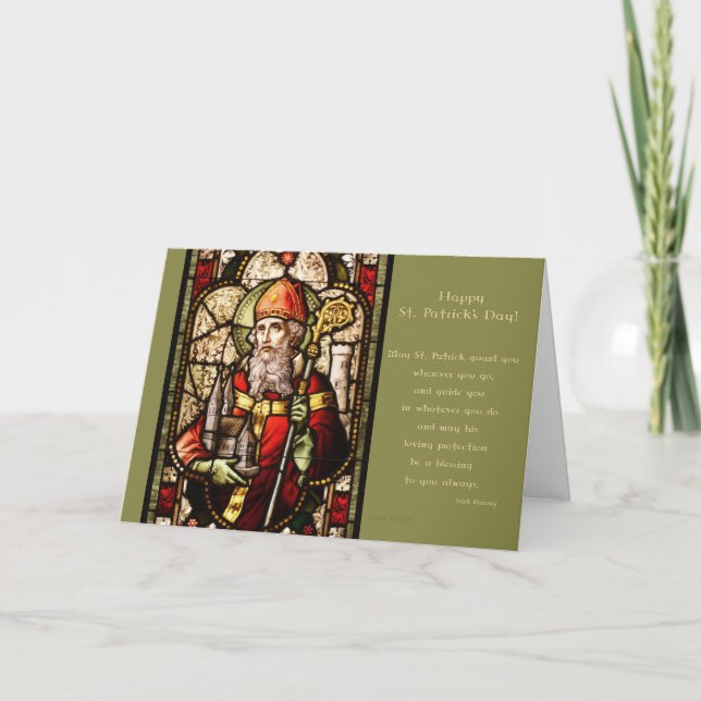 St. Patrick Irish Bluting St. Patrick's Day Card Kort (Framsida)