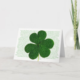 St. Patrick Irish Dikt Hjort Gråter Shamrock Kort