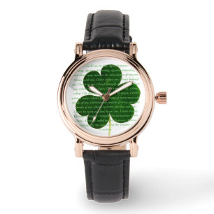 St. Patrick Irish Dikt Hjorten Gråter Shamrock Armbandsur