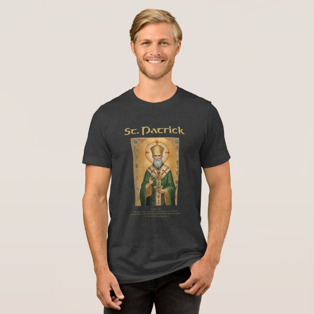 St Patrick Irish Roman Catholic Gift T Shirt (Framsida Full)