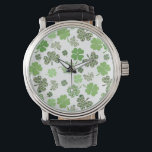St. Patrick Irish Shamrock Klöver Grönt Armbandsur<br><div class="desc">Den här designen skapades via digital grafik. Det kan vara personlig genom att klicka på anpassningsknappen och lägga till text, bilder eller ta bort bilder för att anpassa. Kontakta mig på colorflowcreations@gmail.com om du vill ha denna design på en annan produkt. Köp min ursprungliga abstrakt-akrylmålning för försäljning på www.etsy.com/shop/colorflowart. Visa...</div>