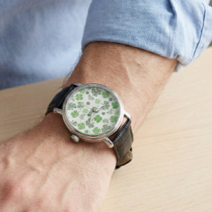 St. Patrick Irish Shamrock Klöver Grönt Armbandsur