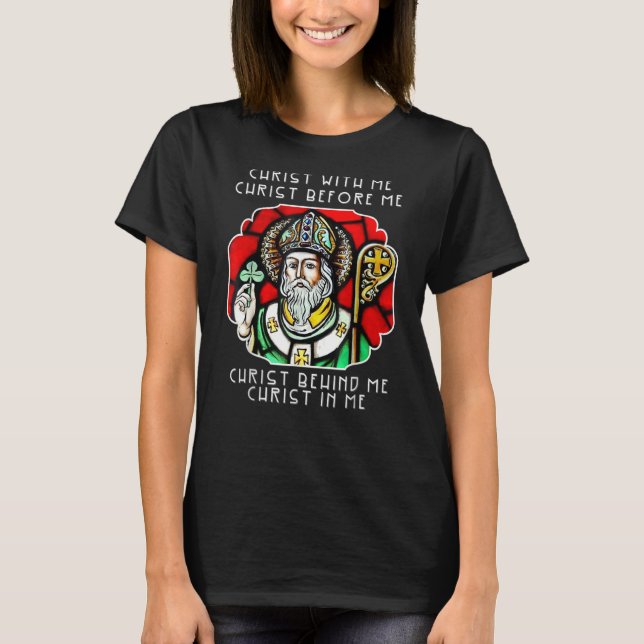 St Patrick Irlands skyddshelgon Bön Bröstplåt Katt T Shirt (Framsida)