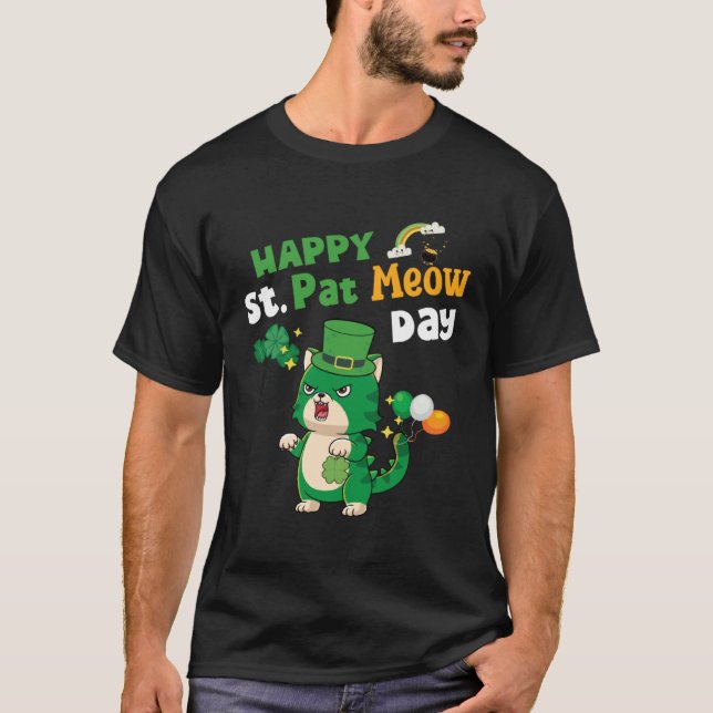 st patrick katt katt  kattungar t shirt (Framsida)