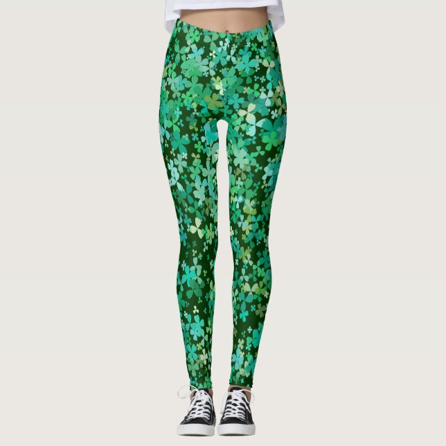 St. Patrick Klöver Mönster Leggings (Framsida)