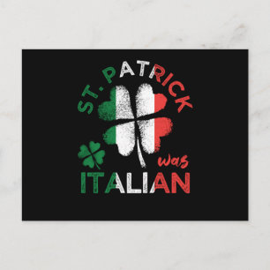 St. Patrick Krig Italienska Flagga Shamrock Vykort