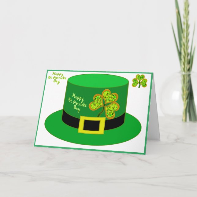 St Patrick Leprechaun Kort Festhatt pdf (Framsida)