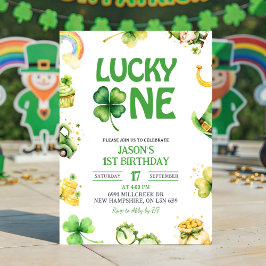 St Patrick Lucky One First Birthday Invitation Inbjudningar