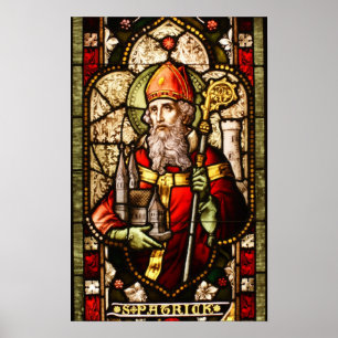 St Patrick målat glassart déco Poster