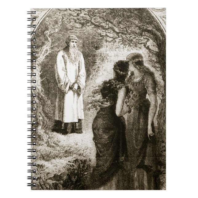 St Patrick mötte vid oskulder i trät av Fochlut, Anteckningsbok (Framsidan)