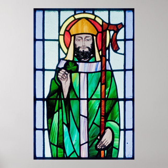 st patrick nedfläckad glass window poster (Framsidan)